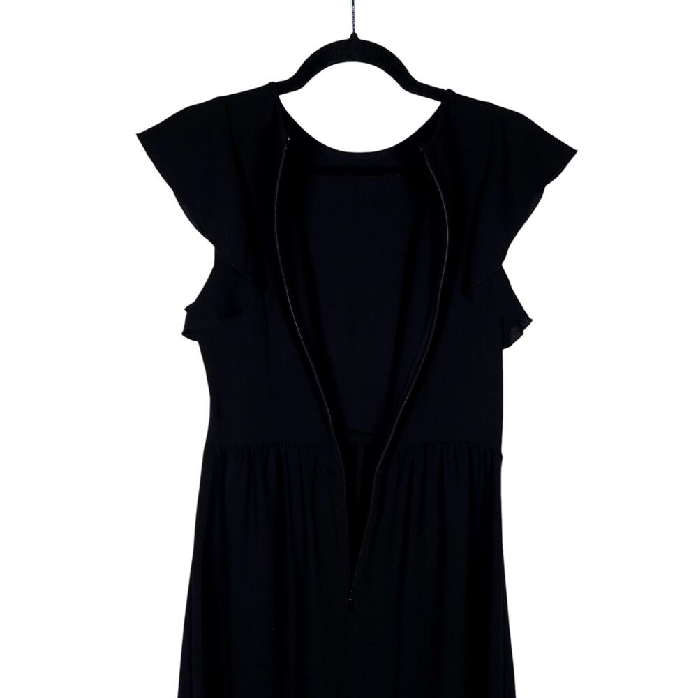 Wilfred by Aritzia Womens Fleurette Midi Dress 2 Black Ruffle Sleeve Dressy - Picture 13 of 16